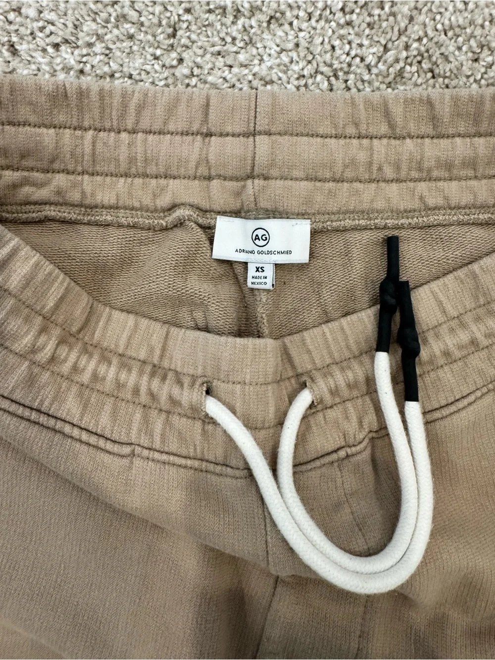 AG Adriano Goldschmied Men's Drawstring Cotton Shorts - Tan